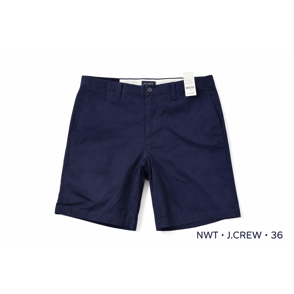 J.Crew 9" Inseam Shorts Navy Size 36‎ Stretch Cotton NWT